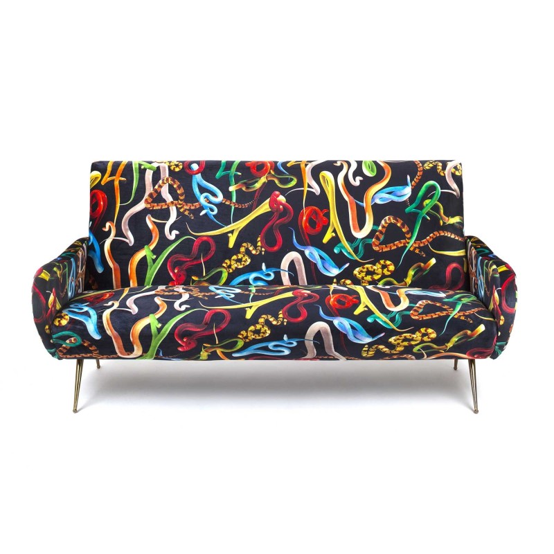 SELETTI Toiletpaper Three Seater Sofa - Snakes