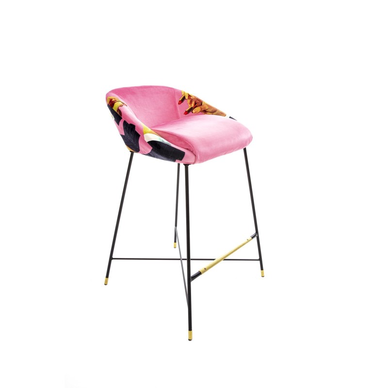 SELETTI Toiletpaper High Stool - Pink - Lipsticks