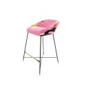 SELETTI Toiletpaper High Stool - Pink - Lipsticks