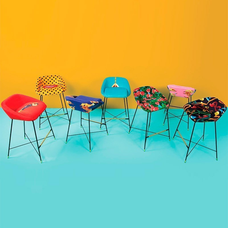 SELETTI Toiletpaper High Stool - Pink - Lipsticks