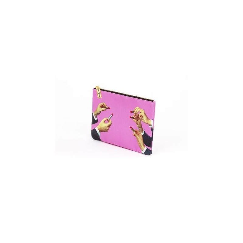 SELETTI Toiletpaper Beauty case "square" 21x15,5 - LIPSTICKS PINK