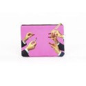 SELETTI Toiletpaper Beauty case "square" 21x15,5 - LIPSTICKS PINK