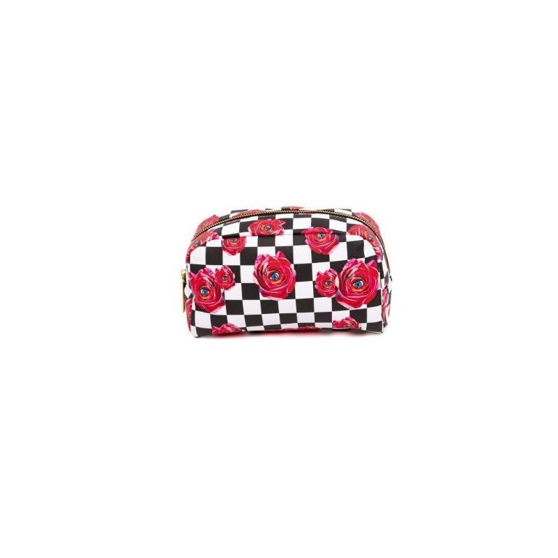 SELETTI Toiletpaper Beauty case Large 23x8 h.13 - ROSES ON CHECK