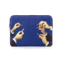 SELETTI Toiletpaper printed pu laptop bag - lipsticks