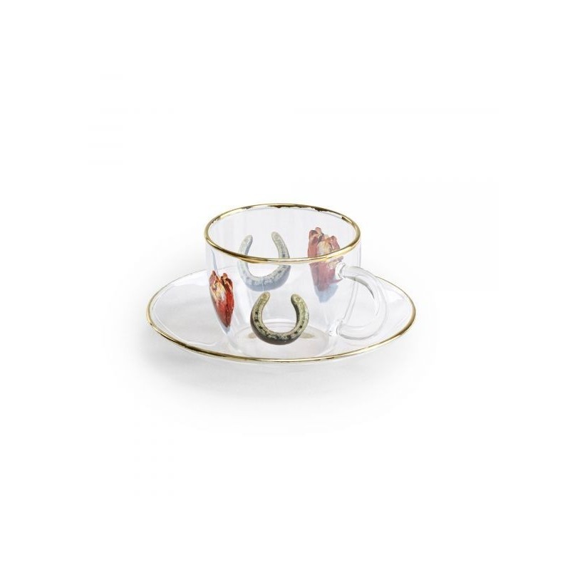 SELETTI Toiletpaper glass coffee set -i love you