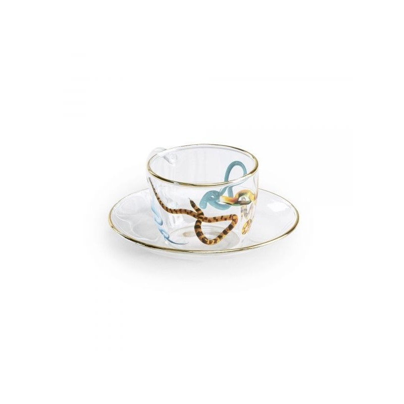 SELETTI Toiletpaper glass coffee set - snakes
