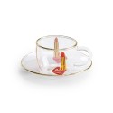 SELETTI Toiletpaper glass coffee set - tongue