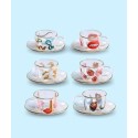 SELETTI Toiletpaper glass coffee set - tongue