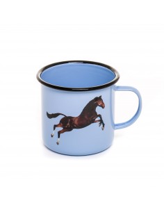 SELETTI Toiletpaper mug metal enameled - horse