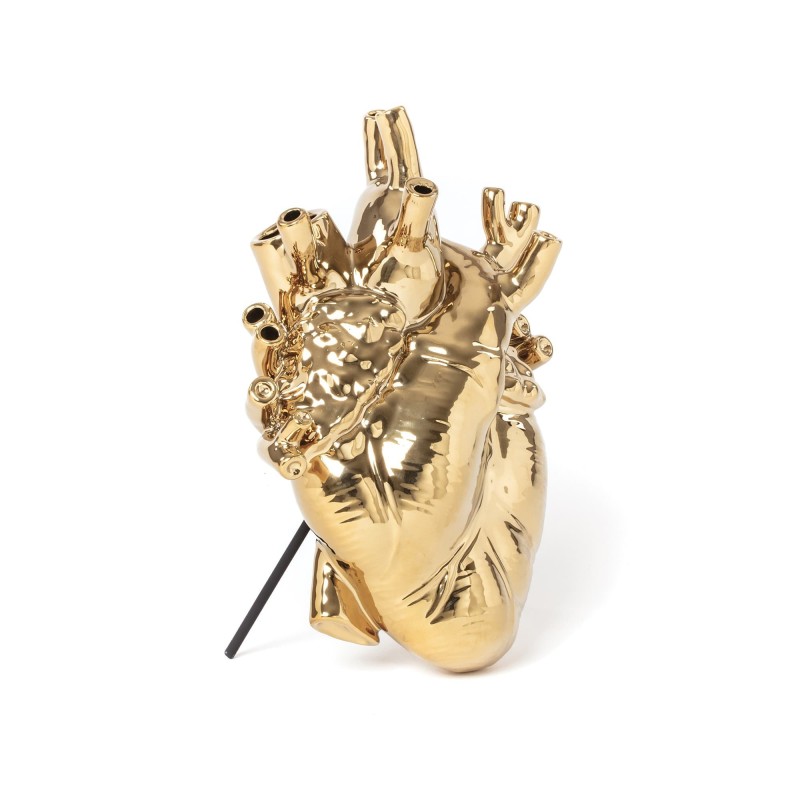 SELETTI Vase in porcelain "Love In Bloom" - Gold