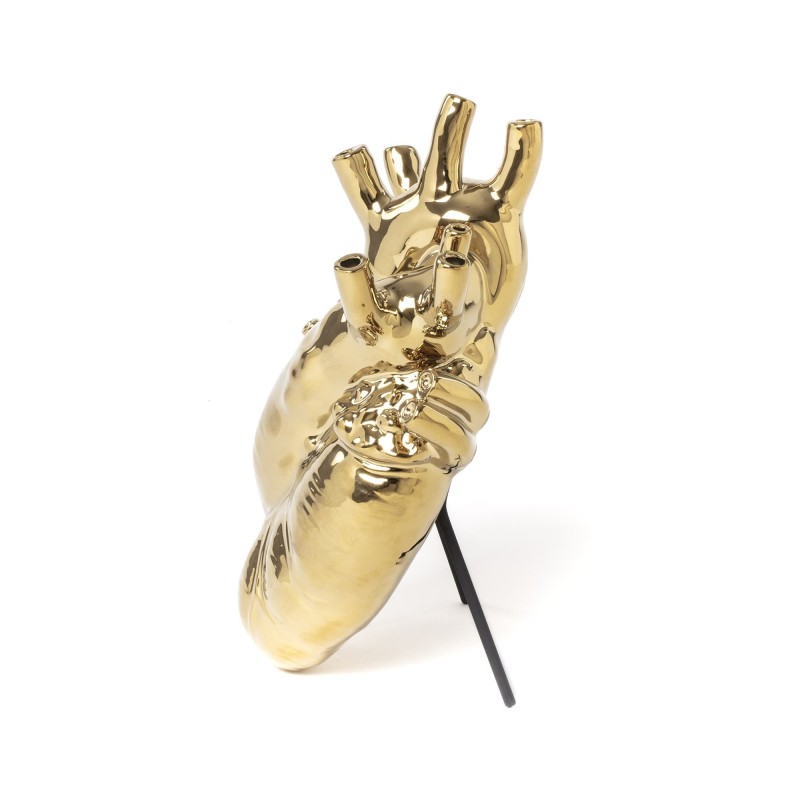 SELETTI Vase in porcelain "Love In Bloom" - Gold