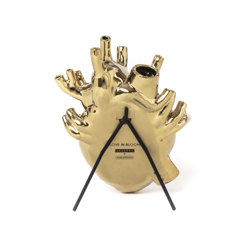 SELETTI Vase in porcelain "Love In Bloom" - Gold