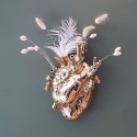 SELETTI Vase in porcelain "Love In Bloom" - Gold