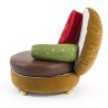 SELETTI Studio Job-Blow Hamburger sofa with Tomato and Gherkin