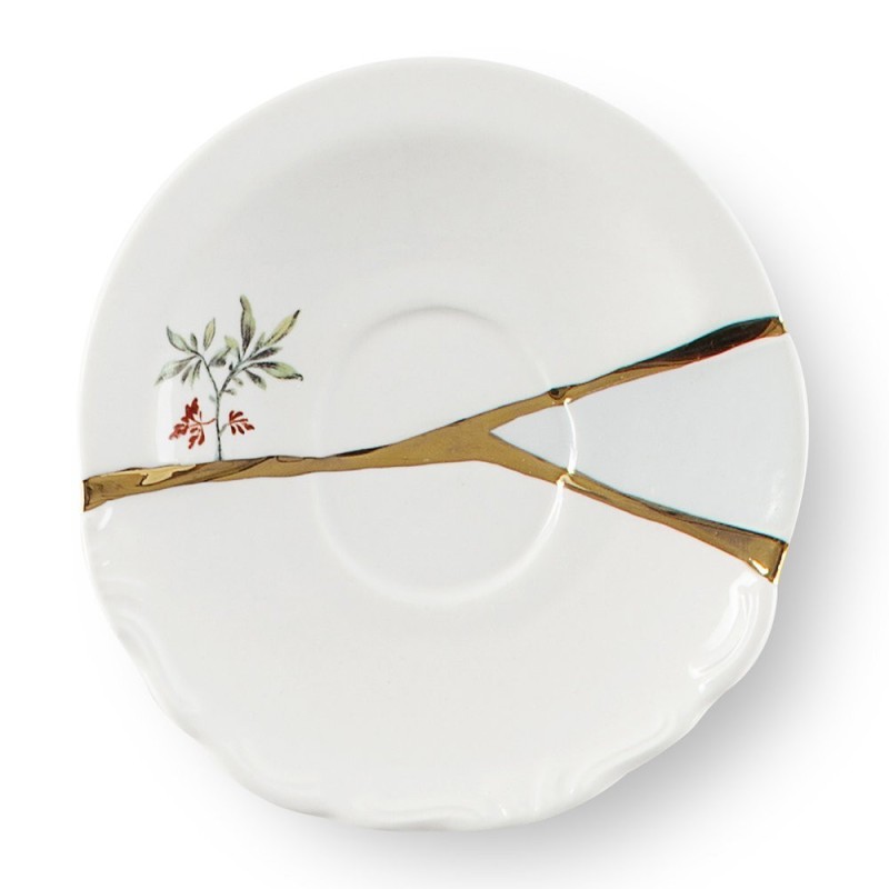 SELETTI Kintsugi Porcelain coffee cup + plate n'3