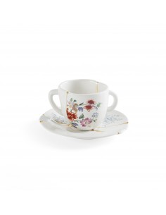SELETTI Kintsugi Porcelain coffee cup + plate n'1