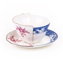 SELETTI Hybrid Porcelain tea cup + plate  - Zenobia