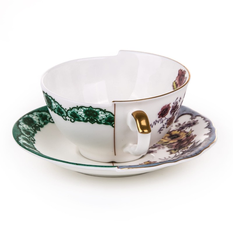 SELETTI Hybrid Porcelain tea cup + plate  - Isidora