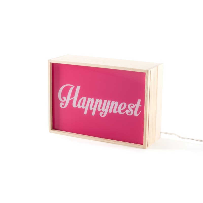 SELETTI lighthink_boxes box light wood - 4 written change - Cm.30x10,5 h.21