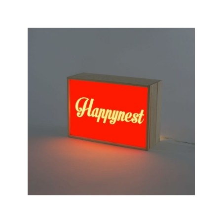 SELETTI lighthink_boxes box light wood - 4 written change - Cm.30x10,5 h.21
