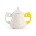 SELETTI i-wares sugar bowl in porcelain with col. Handles - yellow