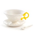 SELETTI i-wares set in porcelain with coloured handles