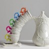 SELETTI i-wares coffee set in porcelain with coloured handle