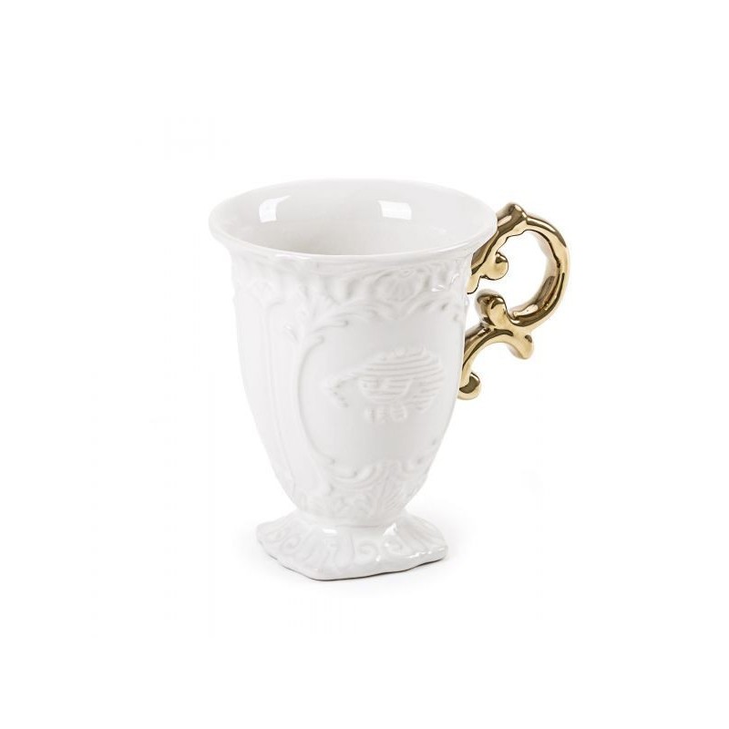 SELETTI i-wares porcelain mug - handle gold
