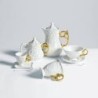 SELETTI i-wares sugar bowl in porcelain with col. handles gold