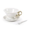 SELETTI i-wares tea set in porcelain with coloured handles gold