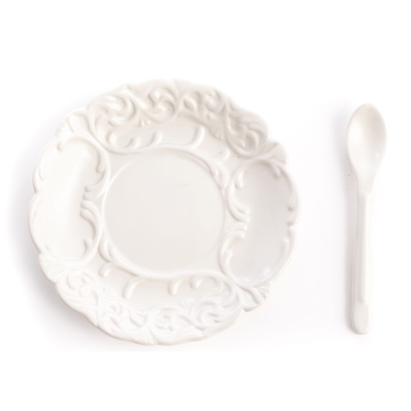 SELETTI i-wares tea set in porcelain with coloured handles gold