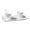 SELETTI coffee set 6 cups + 6 stirrers + 1 tray in porcelain