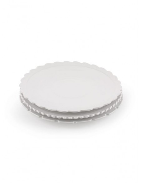 SELETTI Machine Collection set of 3 assorted porcelain dinner plates