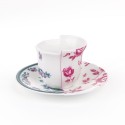 SELETTI Hybrid Porcelain coffee cup + plate  - Leonia