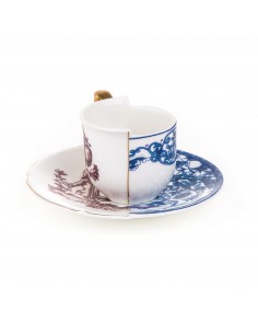 SELETTI Hybrid Porcelain coffee cup + plate  - Eufemia