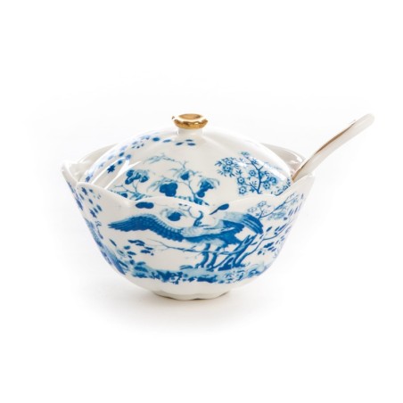 SELETTI Hybrid Porcelain Sugar Pot - Maurilia