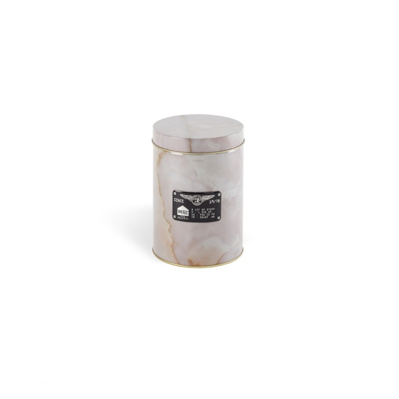 SELETTI Diesel-Alumarble metal box with lid - round