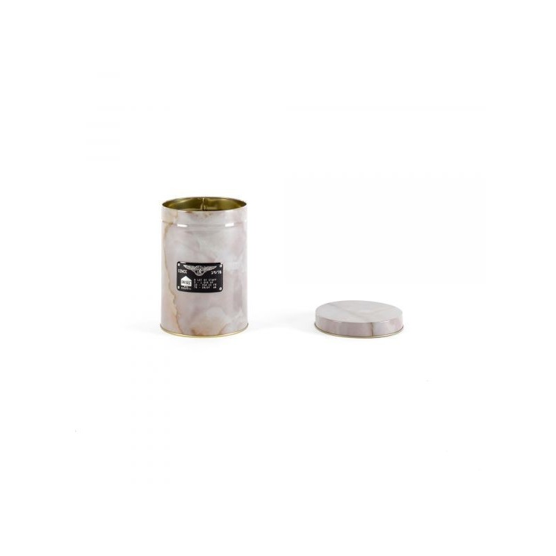 SELETTI Diesel-Alumarble metal box with lid - round