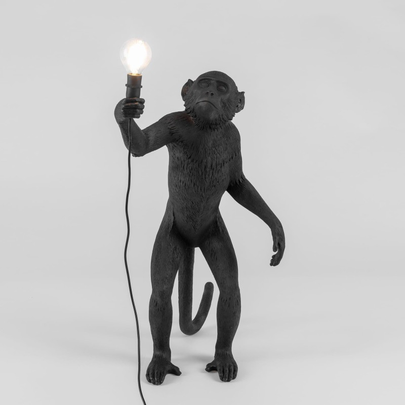 SELETTI The Monkey Lamp Standing Black - Outdoor