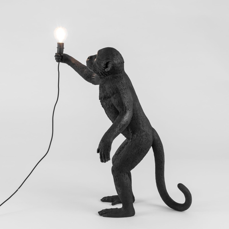 SELETTI The Monkey Lamp Standing Black - Outdoor