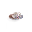 SELETTI Hybrid Porcelain coffee cup + plate  - Djenne