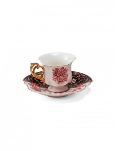 SELETTI Hybrid Porcelain coffee cup + plate  - Sagala