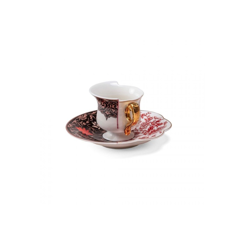 SELETTI Hybrid Porcelain coffee cup + plate  - Sagala