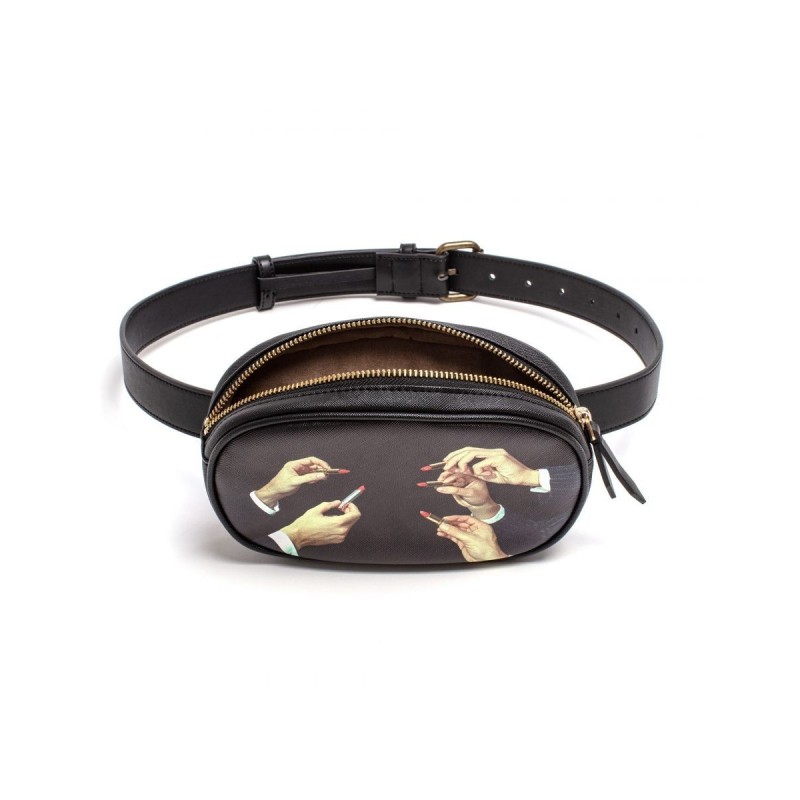 SELETTI Toiletpaper Waist Bag Lipstick Black