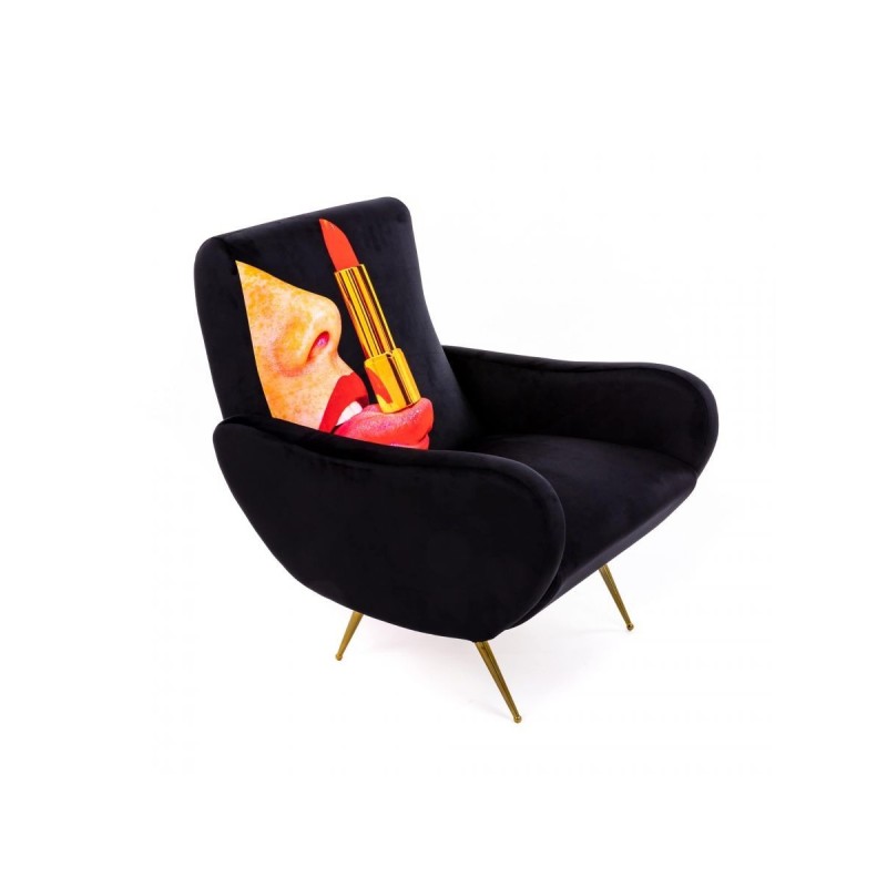 SELETTI Toiletpaper Armchair  - Tongue Black