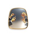 SELETTI Toiletpaper mirror with golden frame - Lipstick