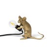 SELETTI Mouse Lamp Gold Sitting/Mac Black Cable