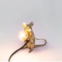 SELETTI Mouse Lamp Gold Sitting/Mac Black Cable