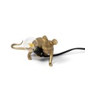 SELETTI Mouse Lamp Gold Lie Down/Lop Black Cable
